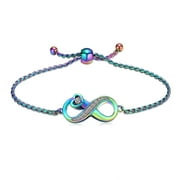HEARBEINGT Infinity Heart Cremation Urn Bracelet for Ashes Jewelry for Women Girls Cremation Link Memorial Bracelet