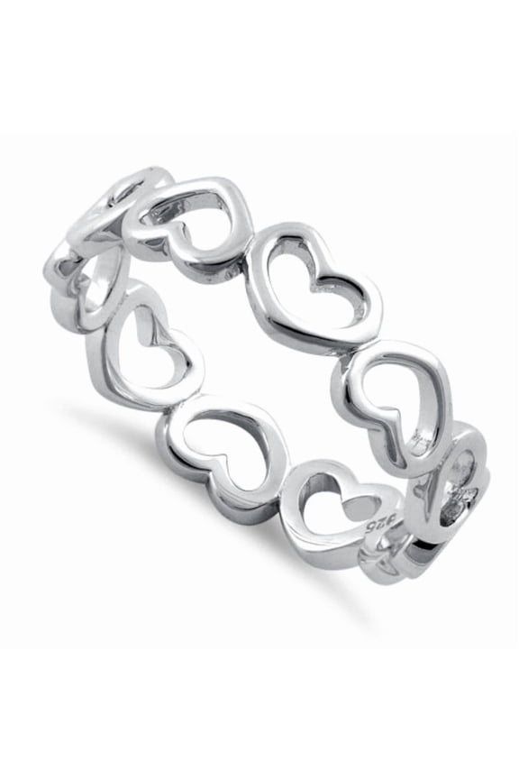 Infinity Heart Dainty Band 925 Sterling Silver Women Promise Ring Valentine Gift_7.5
