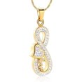 thumbnail image 1 of Infinity Heart Memorial Pendant Urn Necklace Ashes Holder Inlay Crystal Keepsake for Loved One, 1 of 7