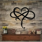 Infinity Heart Metal Wall Decor, Unique Infinity Heart Wall Decor Love Sign Plaque Steel Art Geometric Bedroom Ornaments Cut Out for Home Wedding Valentines Day Decor