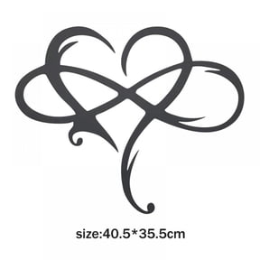 Infinity Heart Metal Wall Decor, Unique Infinity Heart Wall Decor Love Sign Plaque Steel Art Geometric Wall Decor Set Cut Out for Outside (Large - 16"X14")