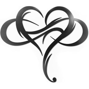Infinity Heart Metal Wall Plaque, Unique Infinity Heart Wall Decor Love Sign Steel Art Geometric Wall Decor Set Cut Out for Outside
