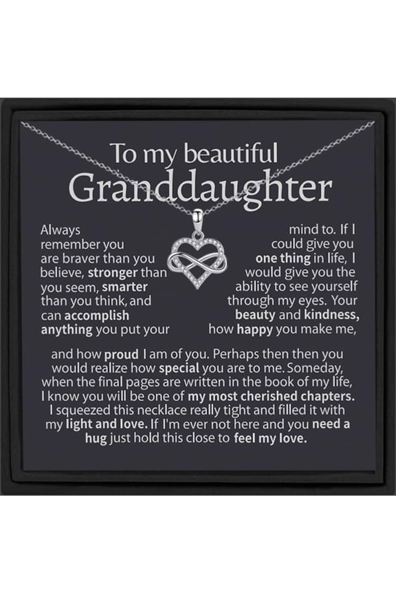 Infinity Heart Pendant To My Beautiful Granddaughter Necklace Granddaughter Gift, Birthday gift, Graduation gift