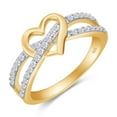 thumbnail image 1 of Infinity Heart Promise Ring Round Lab Created Moissanite Diamond Split Shank Jewelry for Women in 14K Yellow Gold Over Sterling Silver Gift For Her Jewelry Ring Size-14, 1 of 5