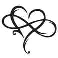thumbnail image 1 of "Infinity Heart Steel Wall Art - Handcrafted Metal Decor for Bedroom & Living Room - 17x20cm Iron Wall Hanging - White/Purple/Silver/Brown/Black", 1 of 9