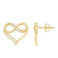 thumbnail image 1 of Rosec Jewels Moissanite Heart Stud Earrings - Heart Infinity Earrings for Women - D-VS1 Grade - Ready to Gift for Valentines, 10K Yellow Gold, 1 of 7