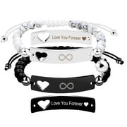 Infinity Heart Symbol Bracelets Set - Love You Forever Magnetic Attraction Bracelet Set Graduation Gifts for Sisters Boyfriend and Girlfriend