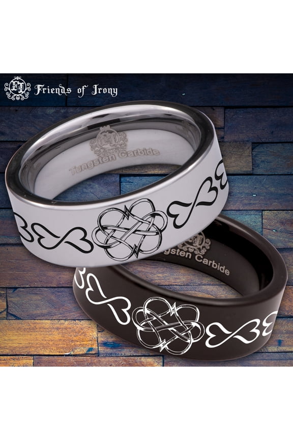 Infinity Heart Tungsten Carbide Ring