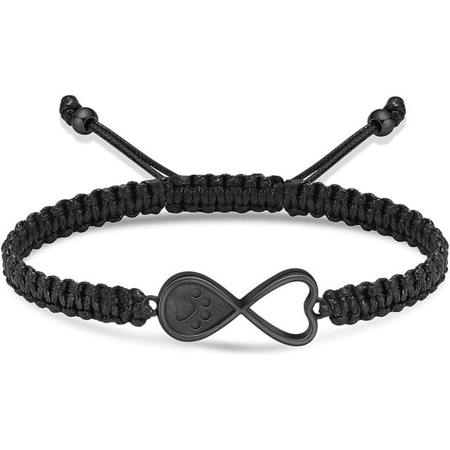 Infinity Heart Urn Bracelet for Ashes Pets Dog Cat Paw Print Cremation