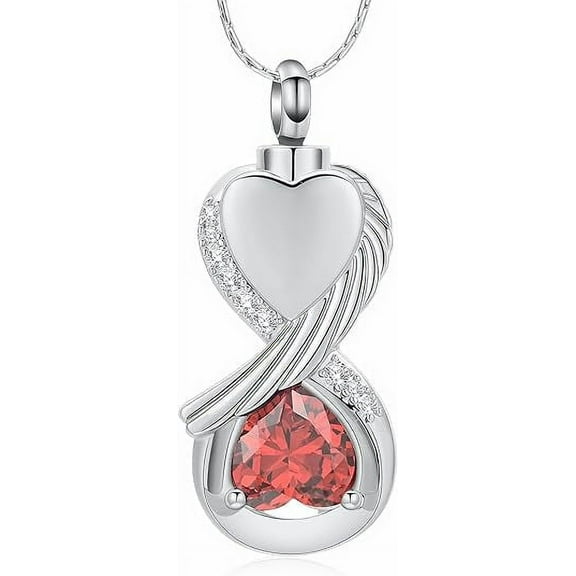 Infinity Heart Urn Necklace for Ashes Women Men Infinity Heart Cremation Necklace Jewelry Crystal Cremation Jewelry Keepsake Loss Loved Ones Memorial Pendant