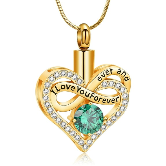 Infinity Heart Urn Necklaces for Ashes for Women Stainless Steel Cremation Jewelry Memorial Keepsake Pendant for Ash Holder