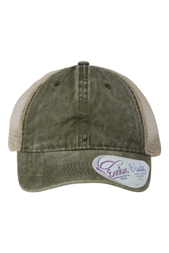B97295540 Women Washed Mesh-Back Cap, Olive & Camo - Adjustable