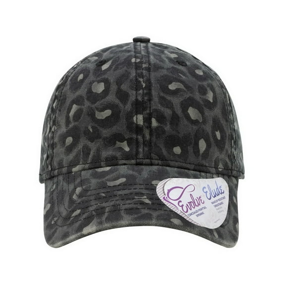 Infinity Her HATTIE Women's Garment-Washed Fashion Print Cap-Black Leopard