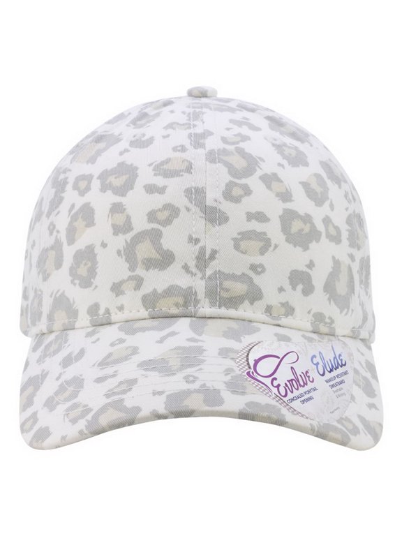 HATTIE Women's Garment-Washed Fashion Print Cap-Snow Leopard