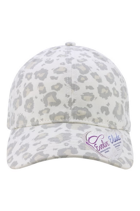 HATTIE Women's Garment-Washed Fashion Print Cap-Snow Leopard