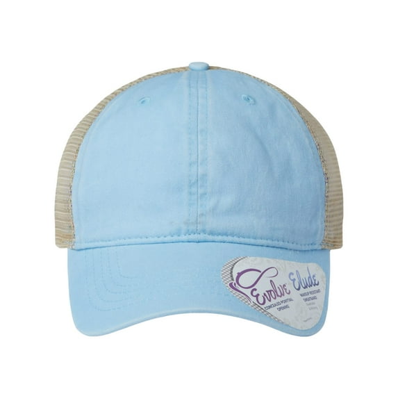 Infinity Her Women Washed Mesh-Back Cap, Cashmere Blue & Floral - Adjustable