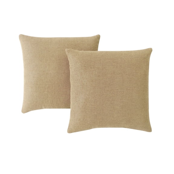 Infinity Home 2-Pack 18 square Faux Linen Decorative Pillows,Yellow,18 X 18