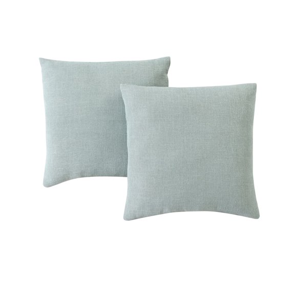 Infinity Home 2pk 18 square Faux Linen Decorative Pillows, Green