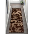 thumbnail image 1 of Infinity Home 600682 20 in. x 7 ft. Ruby Leslie Fleur De Lis Runner Rug - Brown, 1 of 6