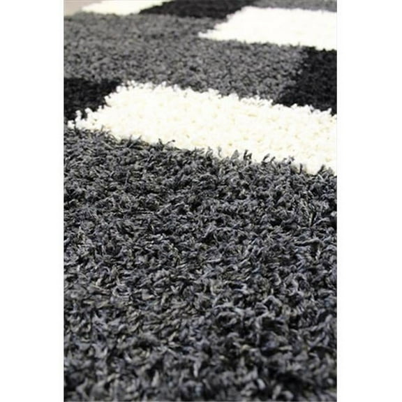 Infinity Home Madison Shag Cubes Area Rug - Black - 5 ft. x 7 ft. 2 in.