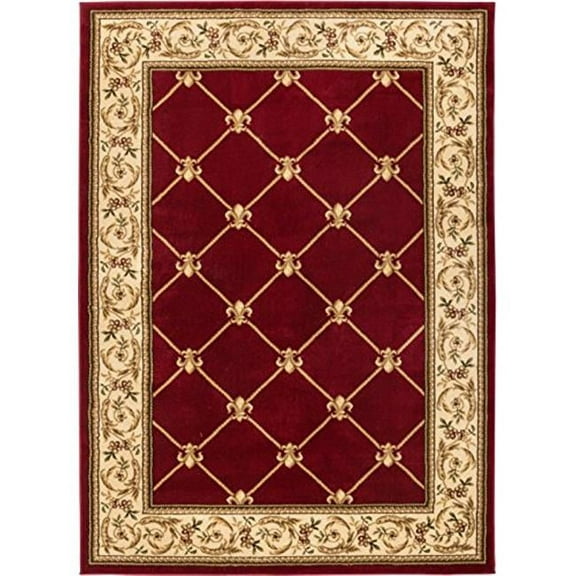 Infinity Home Timeless Fleur De Lis Area Rug - Red - 7 ft. 10 in. x 10 ft. 6 in.