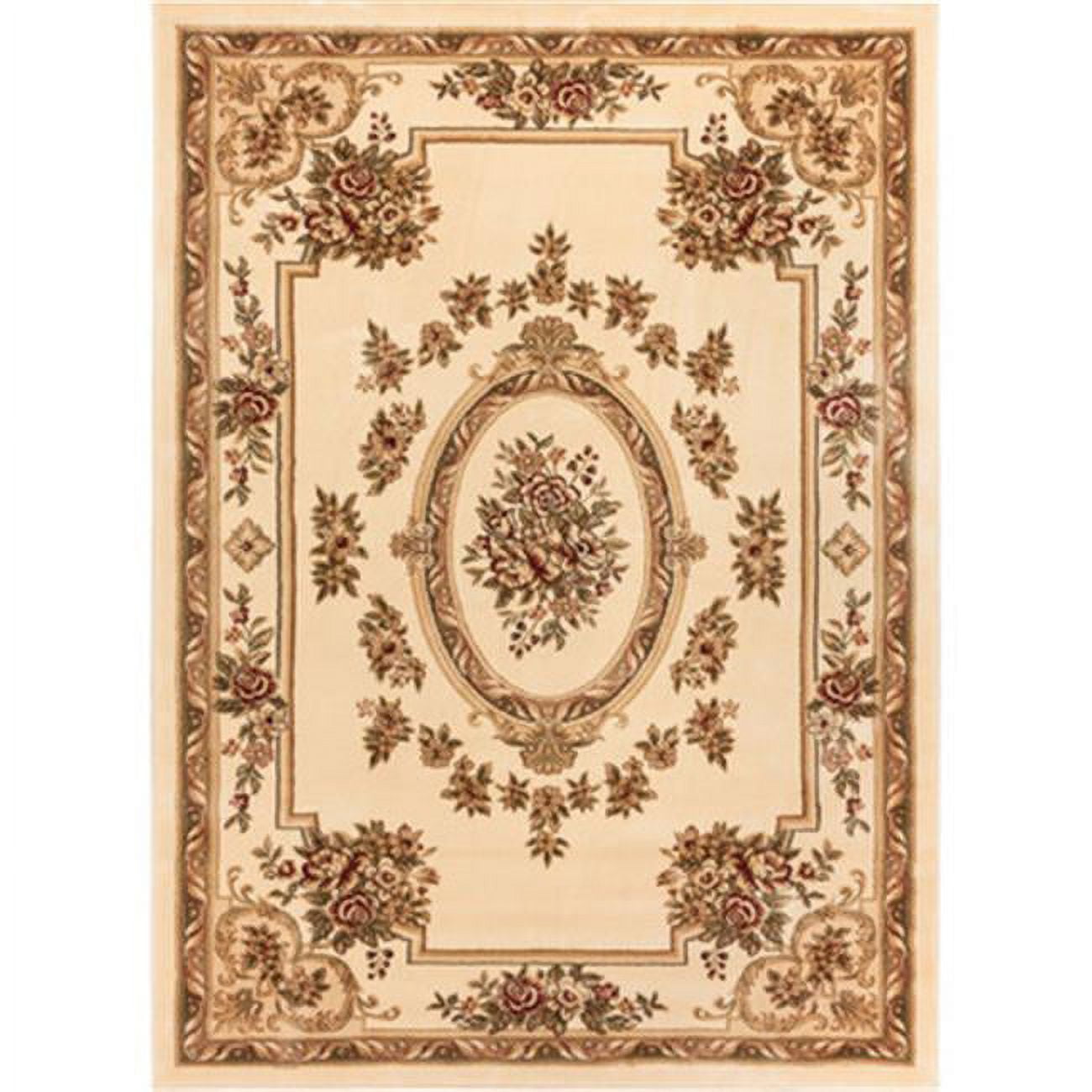 Ivory Elegance 5' x 7' Easy-Care Stain-Resistant Area Rug