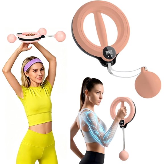 Infinity Hoop for Arms and Shoulder Exercise Equipment, Smart Flabby Arm Exerciser with Digital Tracker, 1.21lbs PC Hand-Crank Forearm Workout for Upper Body Toning & Home Gym Exercise
