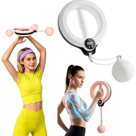 Infinity Hoop for Arms and Shoulder Exercise Equipment, Smart Flabby Arm Exerciser with Digital Tracker, 1.21lbs PC Hand-Crank Forearm Workout for Upper Body Toning & Home Gym Exercise