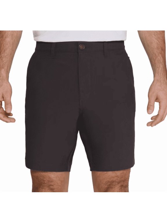 , Hybrid Lightweight Polyester Spandex Triple Needle Seams Zipper Pockets Shorts Color Gray, Size 32