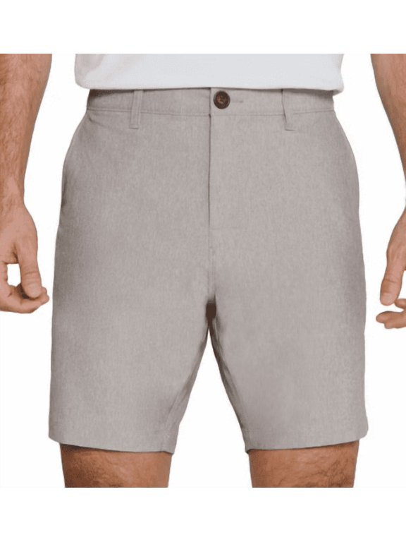 , Hybrid Lightweight Stretch Short, Elastic Waistband -Light Gray -Size 30