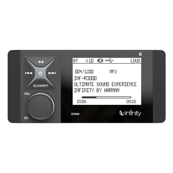 Infinity INFR3000 WAKE-Series Marine Source Unit AM/FM/WB/USB/BT5