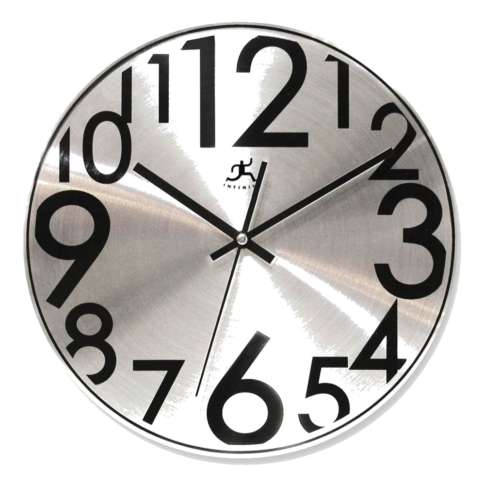 Infinity Instruments 14081BN Silver Twinkle Metal Wall Clock - image 1 of 2