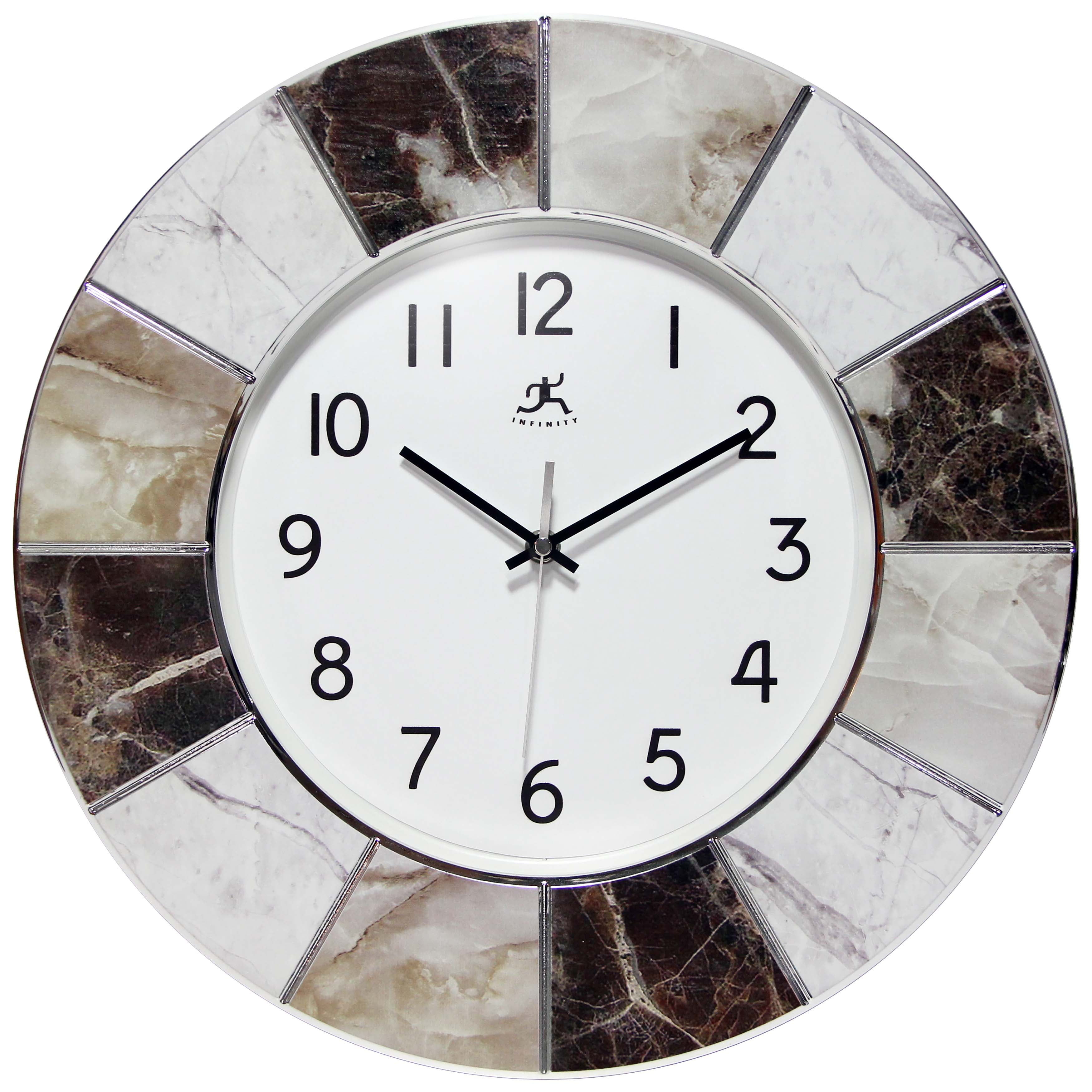 8.78 Inch Black Round Wall Clock – Modern Analog Clock With Glass Lens, Quartz Movement, White Numbers