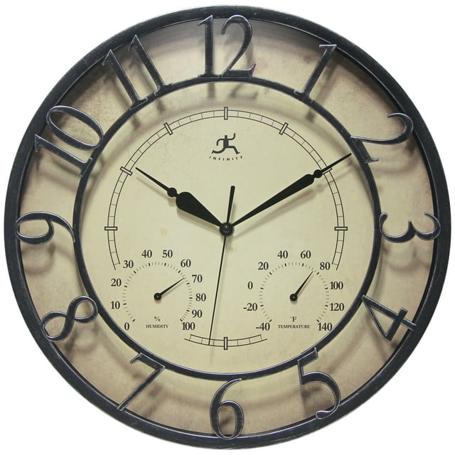Infinity Instruments 3D Plastic 16" Indoor/Outdoor Wall Clock with