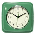 thumbnail image 1 of Infinity Instruments 9.25 " Green Retro Square Plastic Analog Wall Clock, 1 of 6