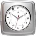 thumbnail image 1 of Infinity Instruments 9" Square Retro Clock, Silver, 1 of 4