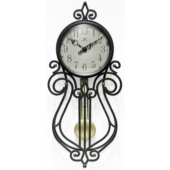 Infinity Instruments 9" x 20" Bronze Analog Asymmetrical Modern Farmhouse Wall Clock