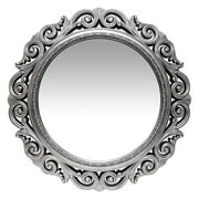 Infinity Instruments Antique Design Large 24-Inch Round Wall Mirror, Silver