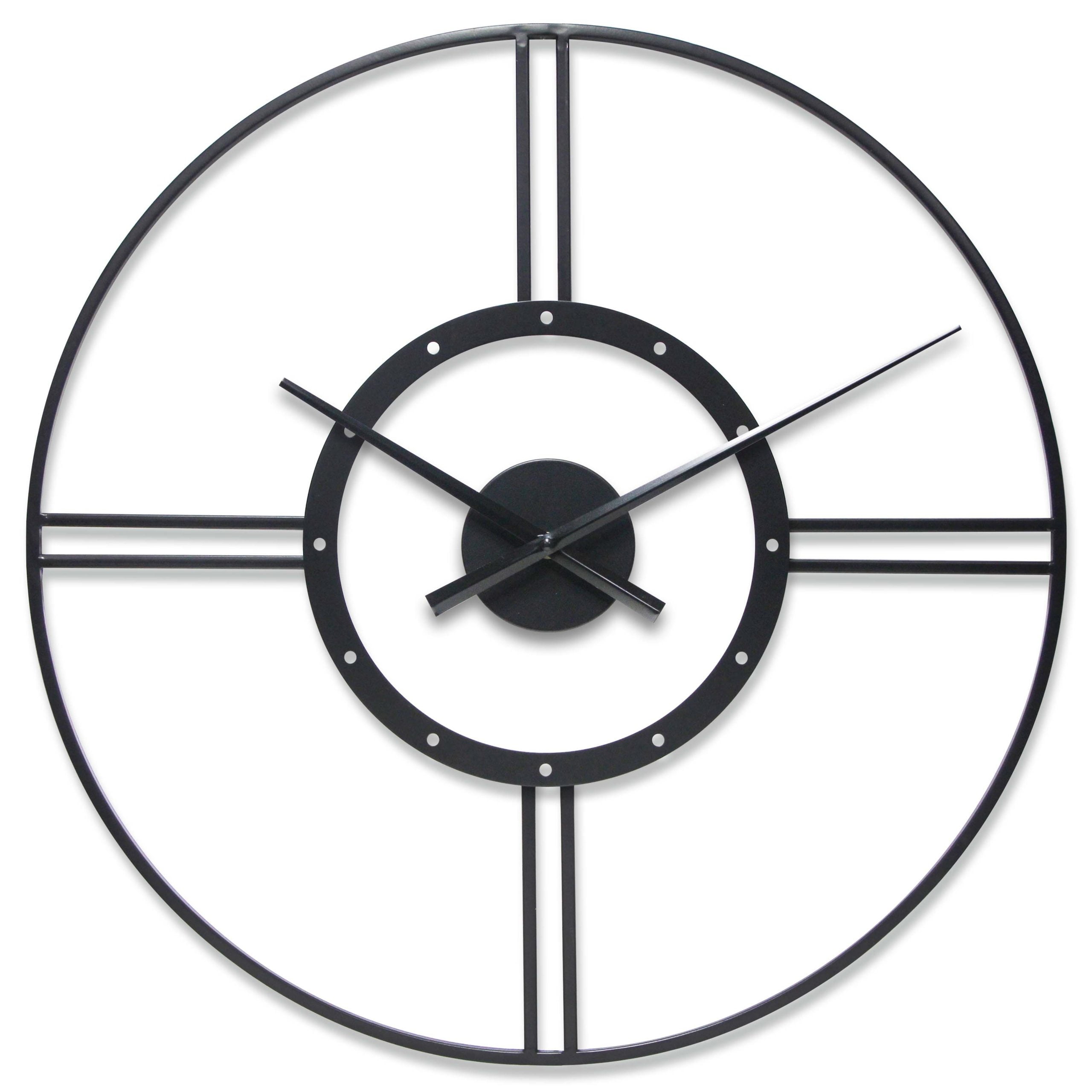 Astro 24-Inch Black Metal Modern Wall Clock