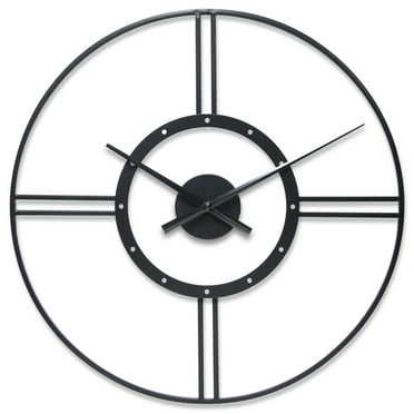 Infinity Instruments Astro Black Round Modern 24-inch Analog Wall Clock
