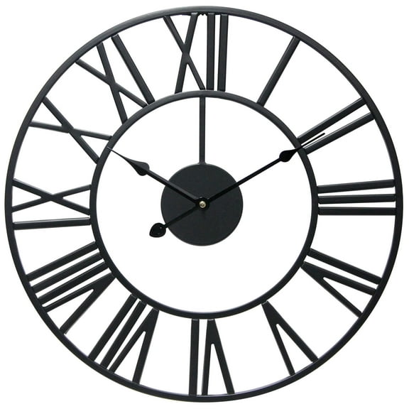 Infinity Instruments Black Tower Indoor Transitional Analog Display 18-inch Wall Clock