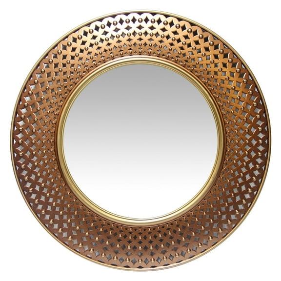 Infinity Instruments Bolly Gold/Copper Round Transitional 15.75-inch Wall Mirror