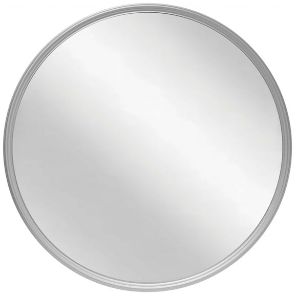 Infinity Instruments Deep Metal Round Silver 24 inch Wall Mirror