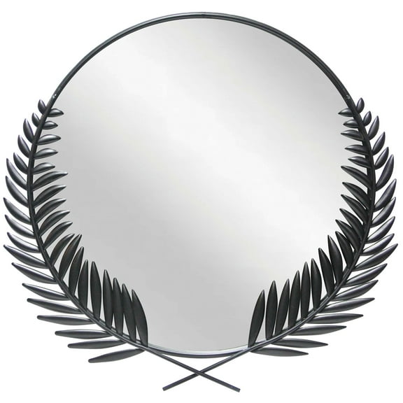 Infinity Instruments Empress Black Round Transitional 22-inch Wall Mirror