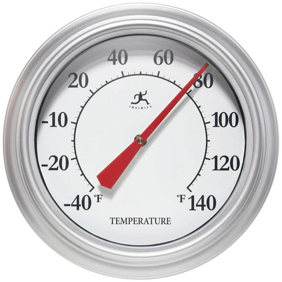 Infinity Instruments Essential Wall Thermometer - Silver, 12"