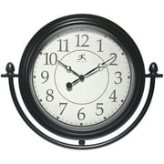 Infinity Instruments Finial Plastic 15.75 Indoor Wall Clock with Quartz Movement for Accurate Timekeeping, Black