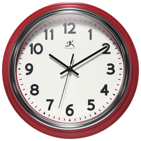 Infinity Instruments Gas Station Classic 12" Wall Clock - Red