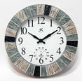 thumbnail image 1 of Infinity Instruments Indoor/Outdoor 13" x 13" Gray Analog Round Natural Wall Clock, 1 of 5
