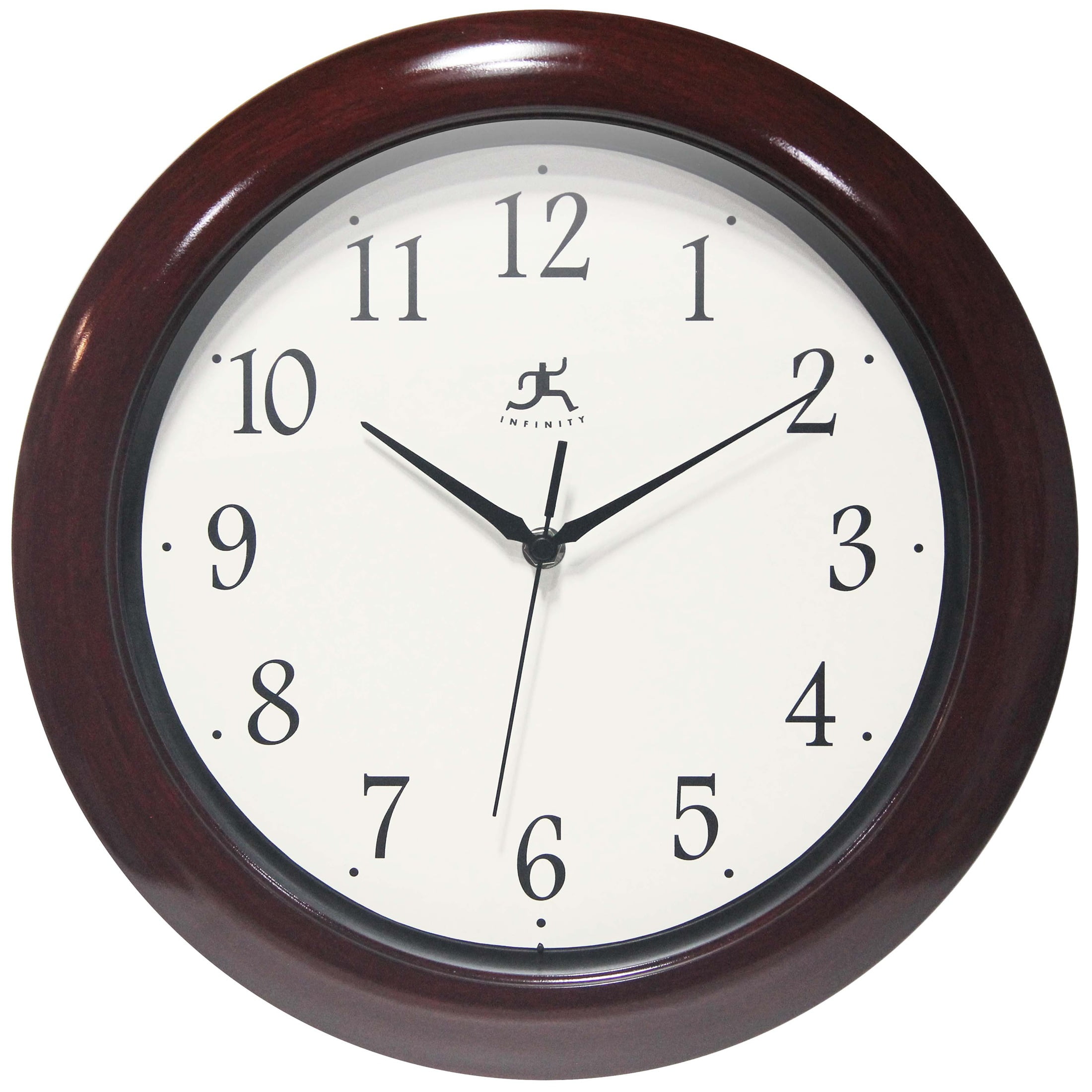 Infinity Instruments Mahogany 13 Inch Round Wall Clock - Walmart.com