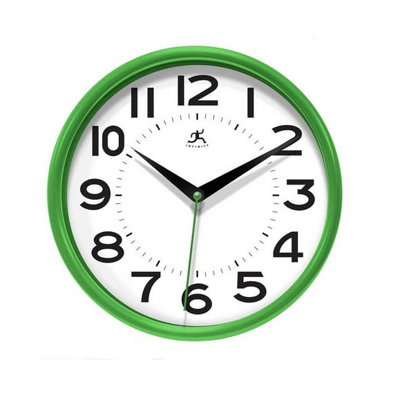 Infinity Instruments Metro Green Modern Analog Display 9-inch Wall Clock